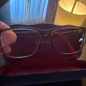Gucci Brown with turquoise arm branded Gucci Eyeglass Frame
